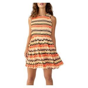 SANCTUARY Womens Orange Lined Tie Back Sleeveless Short Fit + Flare Dress M